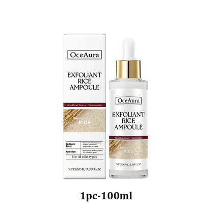 OUHOE White Black Rice Exfoliating Serum Peel Shot Facial Moisturizing Soften Blackhead Removal Hydrating Shrink Pores Skin Care Korea