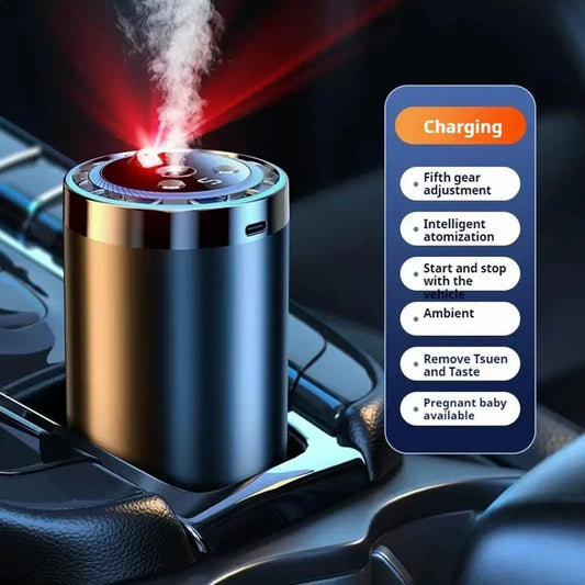 Smart Car Air Freshener Car Fragrance Diffuser Auto Adjustable Modes RGB Music Syncing Light And Starry Sky Projection ﻿