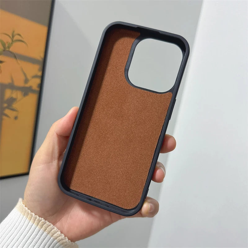 Luxury leopard print pattern PU leather Case for iPhone 16 15 14 Phone Cover 15 14 13 12 11 Pro MAX Hard Shockproof Back Funda