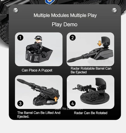 Swordtooth Tiger Police Car scale 1/24 Toy Model Alloy Diecast Explosion Proof Vehicles Door Opened Sound Light Pull Back Decoration Gift