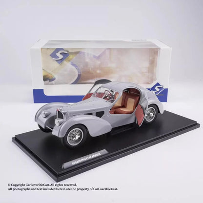 Solido 1/18 Bugatti Atlantic Type 57 SC 1937 Diecast Vehicle Model with Two Open Doors Limited Edition Cars Gifts