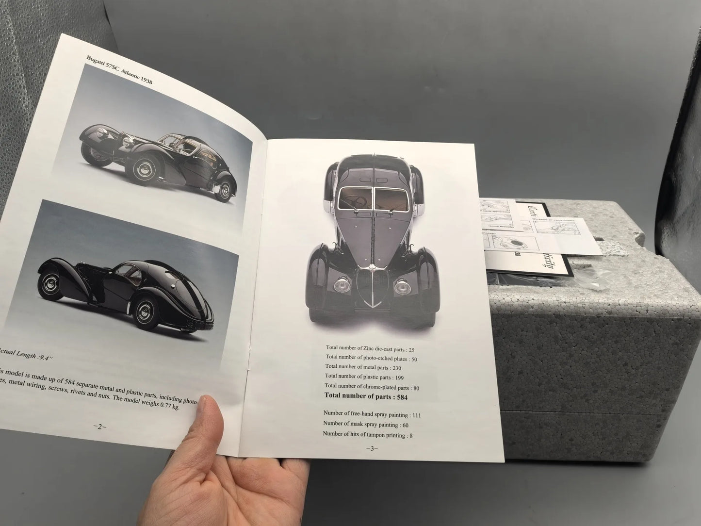 Autoart 1:18 57SC Atlantic 1938 Black Simulation Limited Edition All Open Alloy Metal Static Car Model Toy Gift