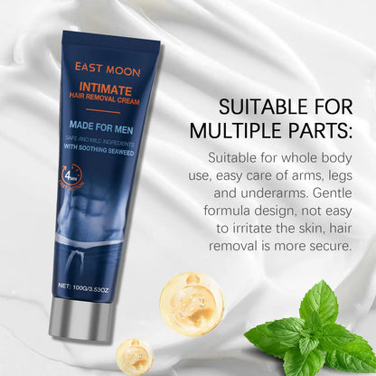 East Moon Avocado Man Hair Removal Cream Intimate Areas Good Smelling Non Irritating Permanent Painless Body Beard Hair Remover