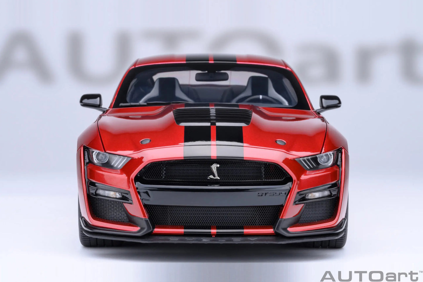 AUTOART New 1/18 scale Ford Mustang Shelby GT500 WHITE SILVER  Sports car model Static display Collection Holiday gift 73097