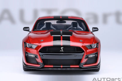 AUTOART New 1/18 scale Ford Mustang Shelby GT500 WHITE SILVER  Sports car model Static display Collection Holiday gift 73097