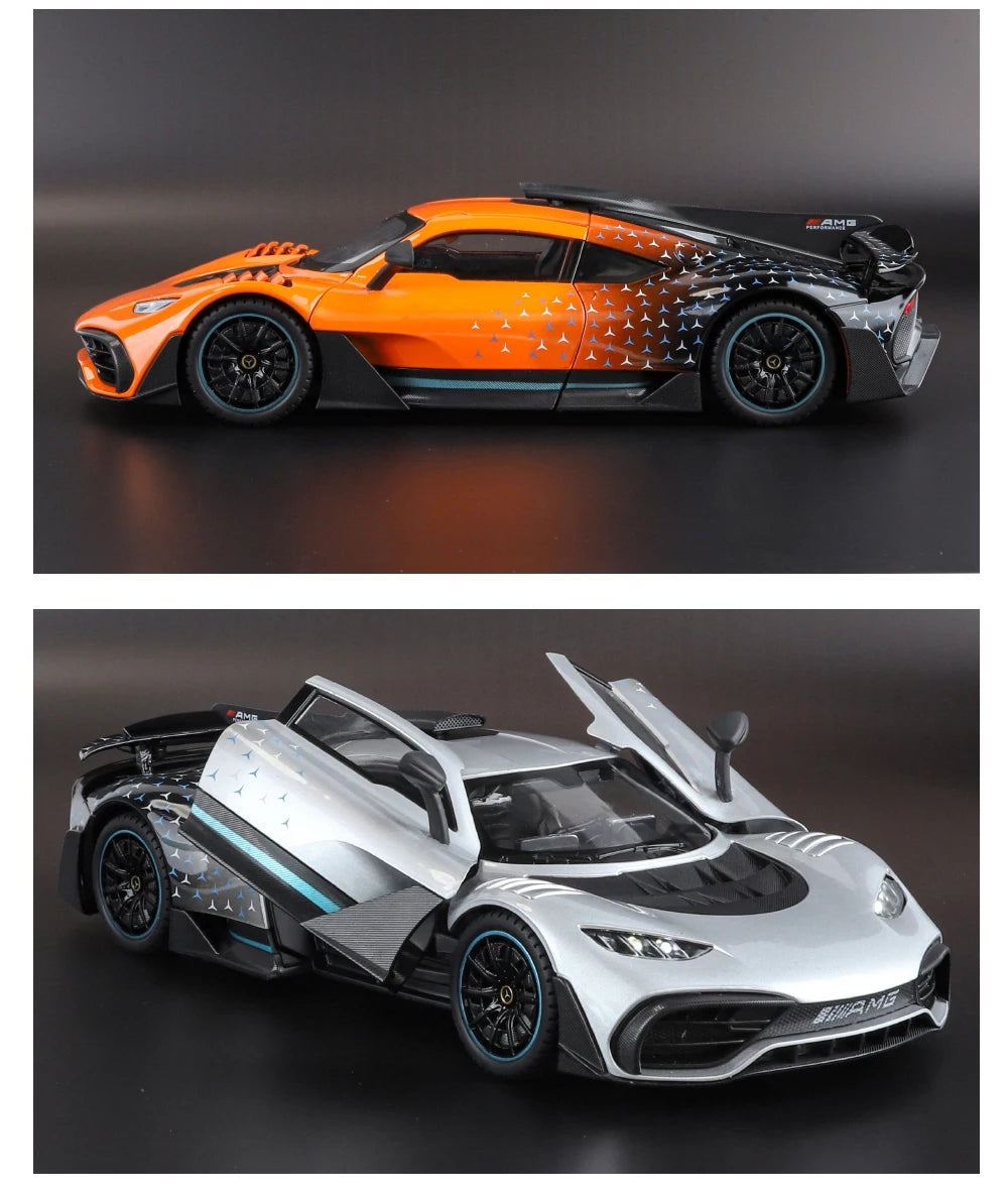 Large 1/18 alloy die-cast AMG-ONE sports car model simulation sound and light adult collection gift