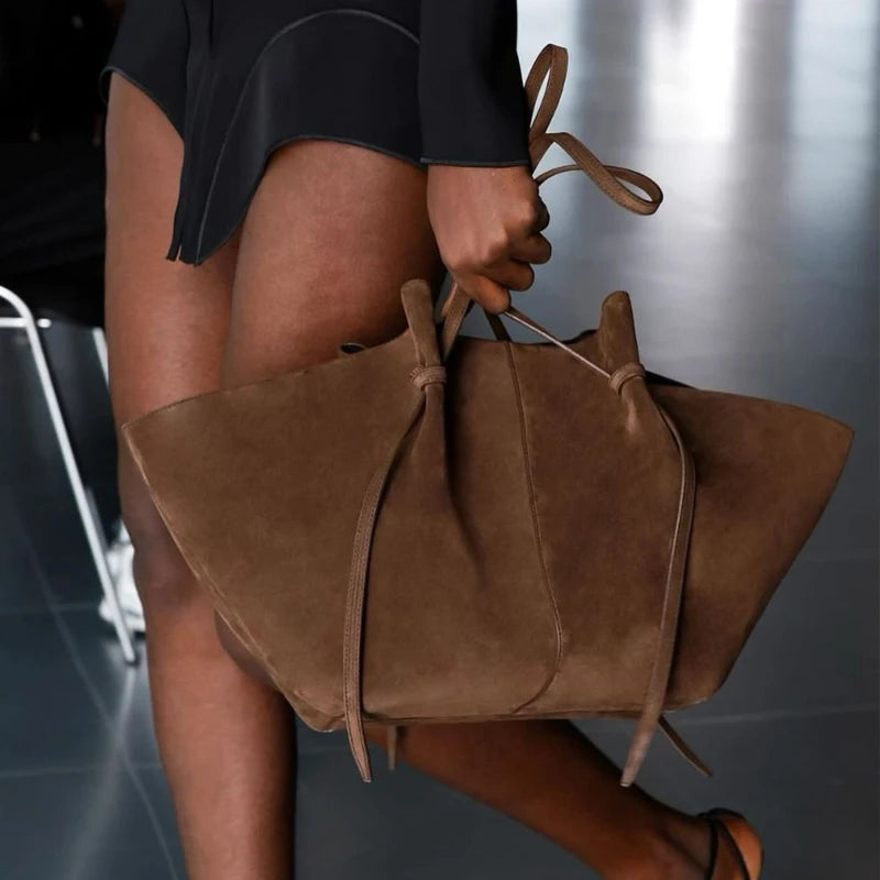 Custom Name Initials Large Capacity Faux Suede Tote Bags For Women Luxury Designer Handbags Purses New In Underarm Shoulder