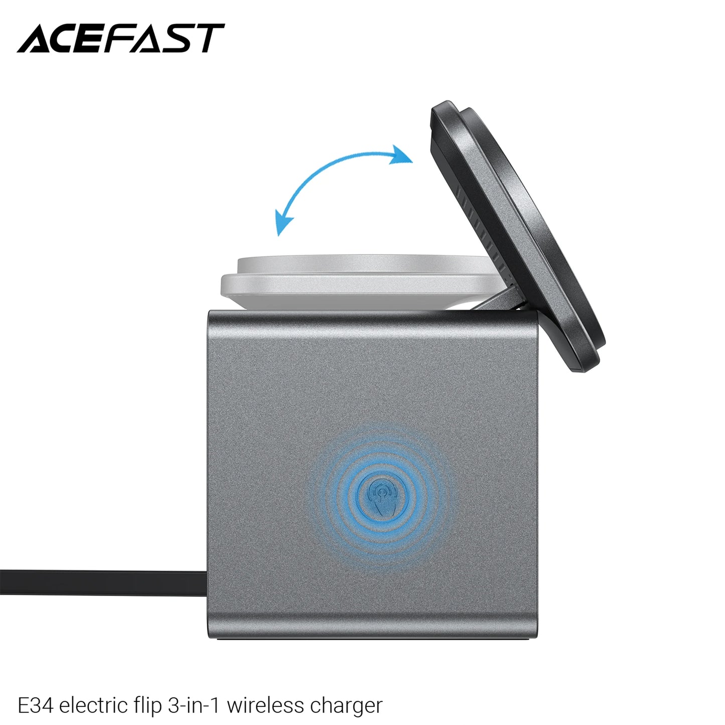 New Qi2 3In1 Magnetic Wireless Charger 15W Fast Charging Station Touch Button for IPhone Android Phones iWatch AirPods