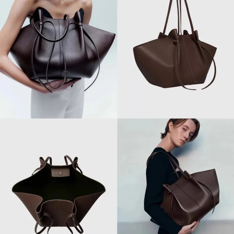 New leather shoulder bag, large capacity commuter women's bag, high-quality handbag, fashionable casual tote bag