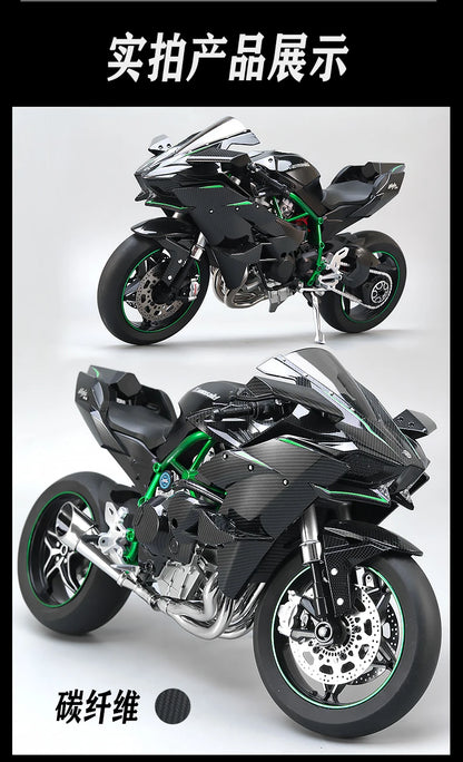 Spray 1:6 Kawasaki Racing Ninja 500 H2R Motorcycle Simulation Sound Light  Fast And Furious Collection Model car Gift
