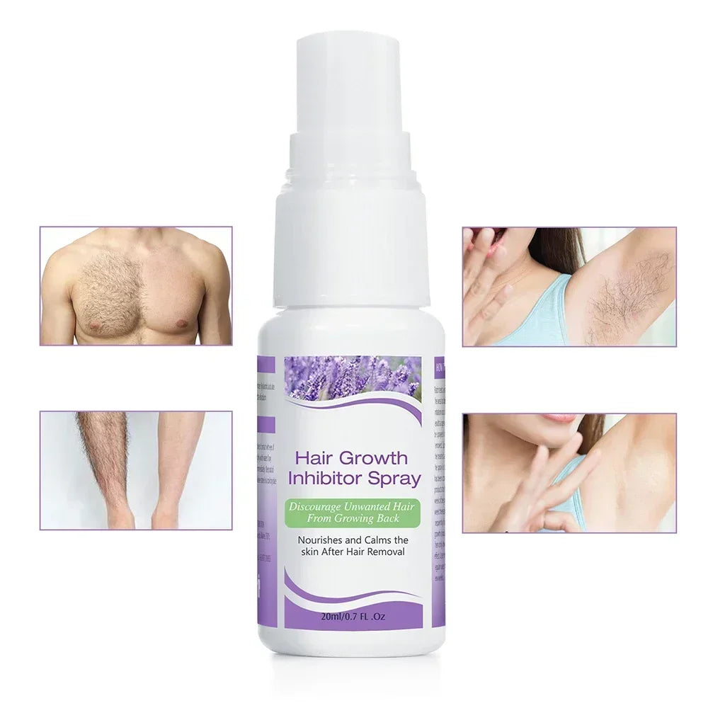 Permanant Hair Growth Removal Inhibitor Spray Beard Bikini Intimate Legs Body Armpit Painless Facial Stop Hair