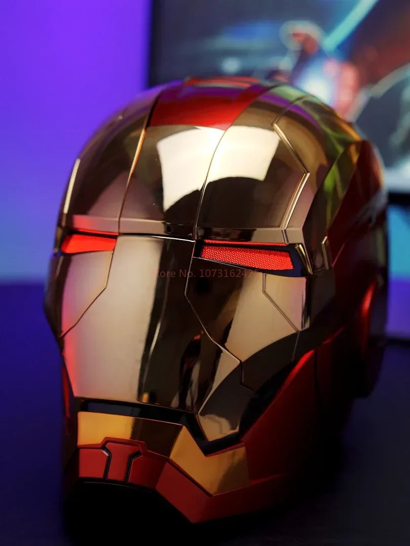 New AutoKing 1/1 Mk5 Iron Man Helmet Cosplay Voice Control Eyes with Light Model Toys for Adult Electric Wearable Gift