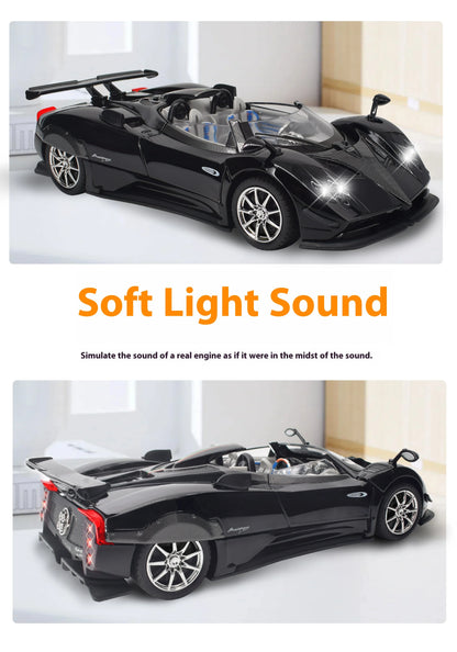 Simulated Super Sports 1:24 Car Zonda Alloy Car Model, Sound and Light Ornaments, Car Collection Toy Gift