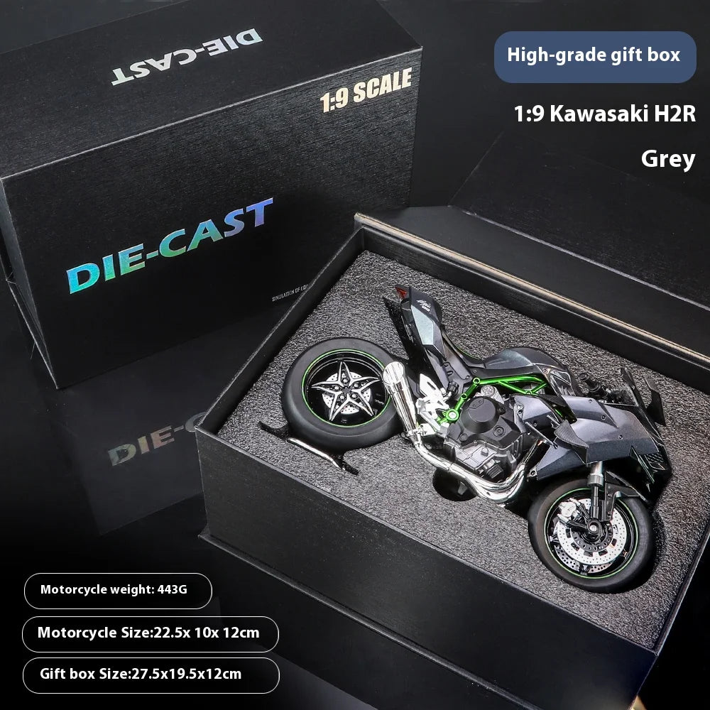 Boutique Boxed 1:9 Kawasaki H2R V4S Motorcycle Model Simulation Alloy Motorcycle Figure Gift