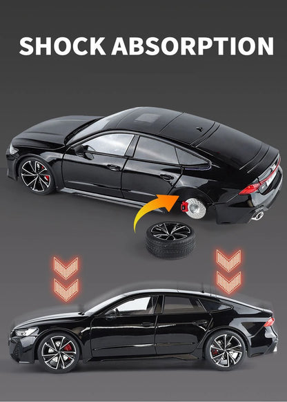 Key Remote Control Version 1:18 AUDI RS7 Alloy Sports Car Model Diecast Metal Racing Vehicle Car Model Sound Light Toy Gift