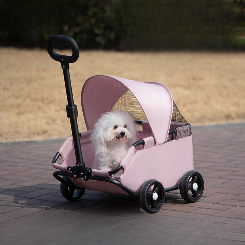 Small Pet Stroller for Dogs Cats Teddy Bears Outdoor Activities Lightweight and Foldable Car Accessories
