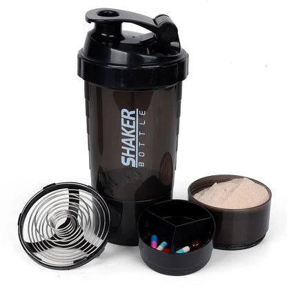 Shaker Protein 3 Layers Bottle Powder Shake Cup Water Bottle Plastic Mixing Cup Body Building Exercise Bottle
