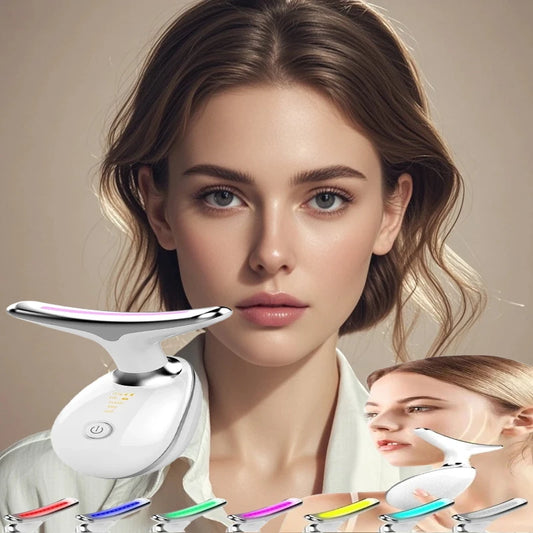 Face Neck Lift Beauty Device EMS Facial Massager LED Light Therapy Double Chin Remover Skin Rejuvenation Tightening Anti Wrinkle