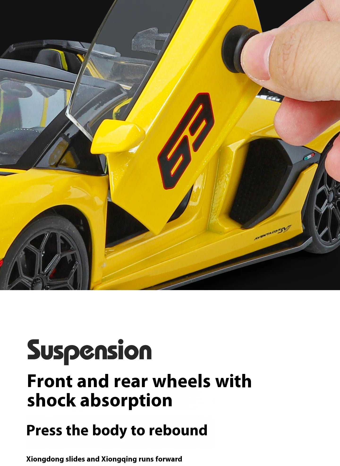 Large 1/18 Aventador SVJ Supercar Model Simulation Interior Details Adult Collection Ornaments