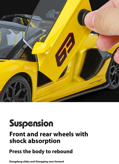 Large 1/18 Aventador SVJ Supercar Model Simulation Interior Details Adult Collection Ornaments