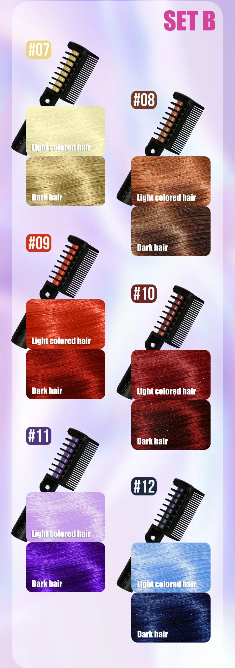 Disposable Hair Color Brush Washable Temporary Dye Comb No Loss Folding Styling Stick For Home DIY Colorful