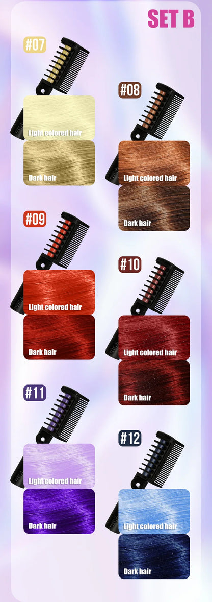 Disposable Hair Color Brush Washable Temporary Dye Comb No Loss Folding Styling Stick For Home DIY Colorful