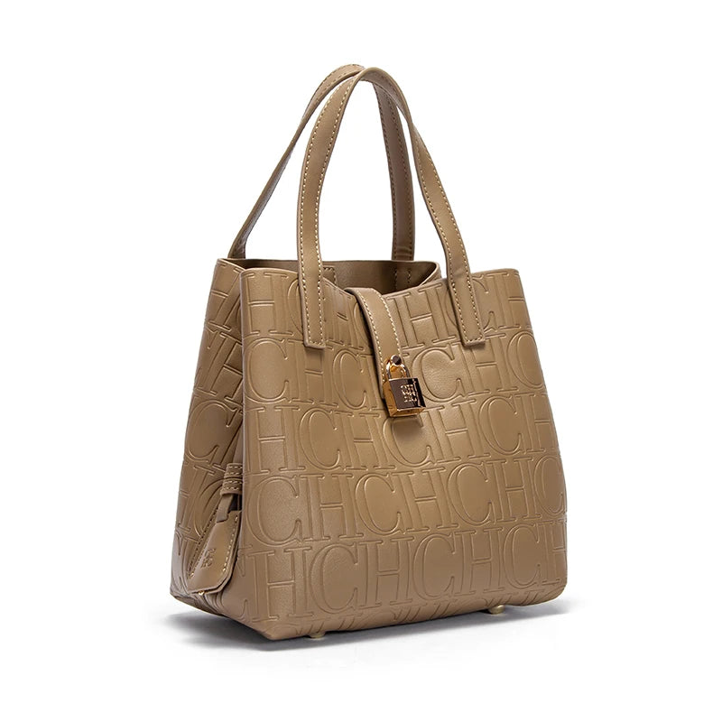 CH Classic Simple Solid Color Women's New Large Capacity Handbag Letter Element Women's Handbag
