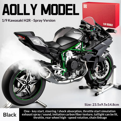 Kawasaki H2R motorcycle scale 1:9  model alloy simulation motorcycle model hand-made ornaments gift