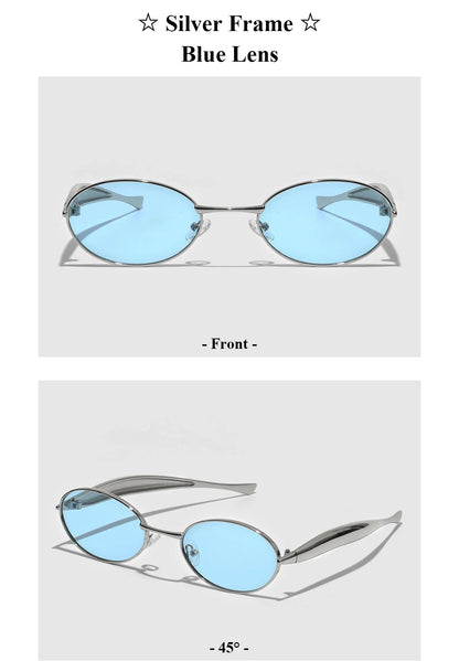 Ruiao 2026 Fashion Oval Sunglasses for Women Luxury Designer Metal Frame UV400 Sun Protection Shades Brand New Arrival Eyewear