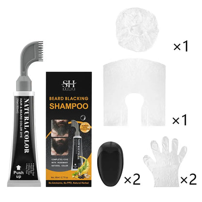 Men's Hair & Beard Dye For Gray Hair Coverage Plant Extract Coloring Shampoo Natural Black Fruit Hair Dye Cream & Root Touch Up