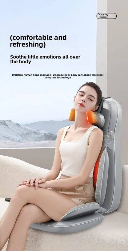 5 Vibrations Waist Hips Electric Back Massager Cervical Massage Chair Seat Cushion for Body Shiatsu Heated Kneading Relaxarion