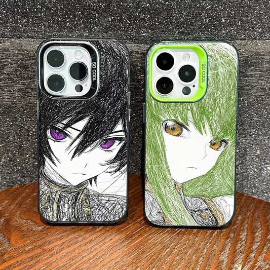 luxury comic Code Geass Phone Case For iPhone 17 16 15 14 13 12 11 Pro MAX Matte Shockproof Back Anti Fall Matte Cover
