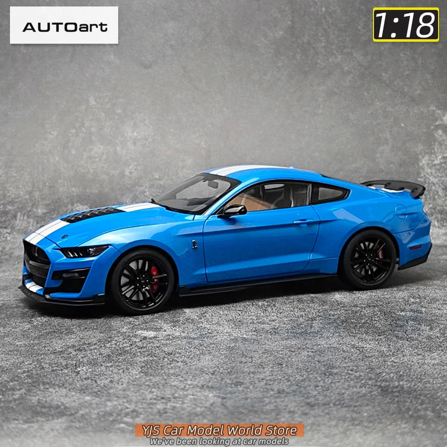 AUTOART New 1/18 scale Ford Mustang Shelby GT500 WHITE SILVER  Sports car model Static display Collection Holiday gift 73097