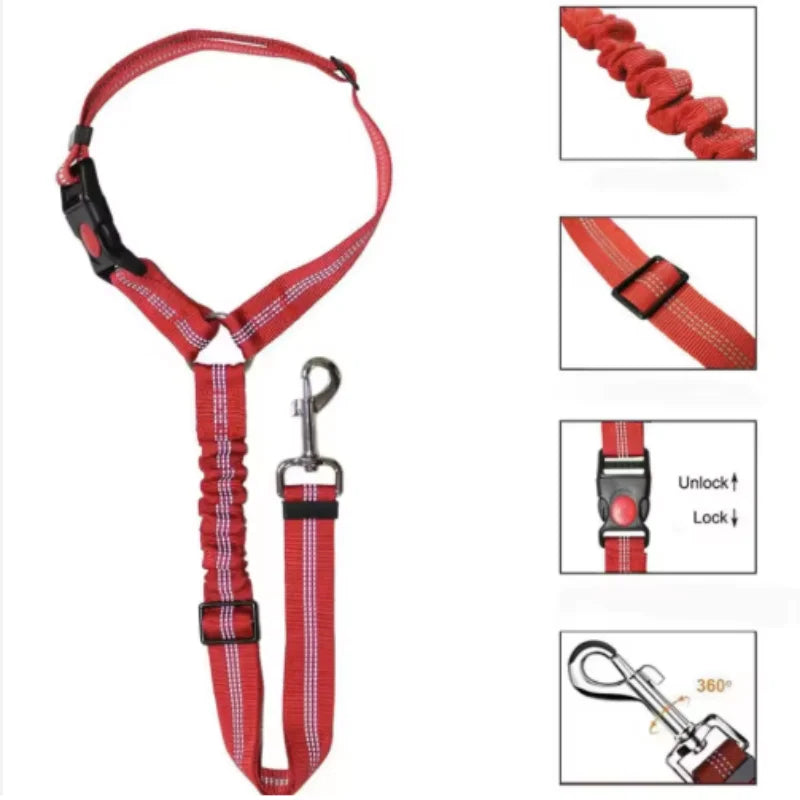 New Solid Two-in-one Dog Harness Leash Pet Car Seat Belt BackSeat Safety Belt Adjustable for Kitten Dogs Collar Pet Accessories