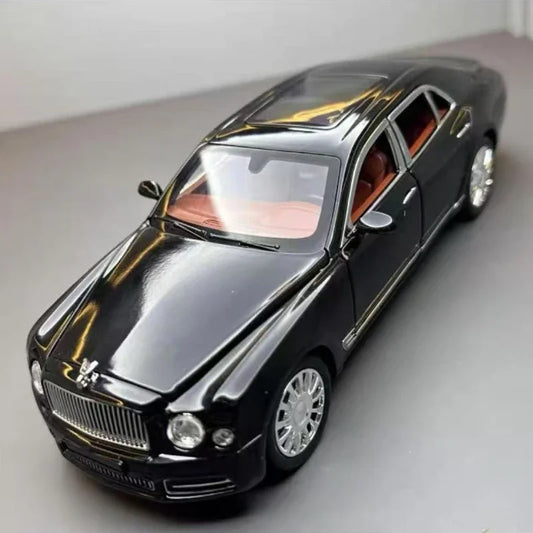 Diecast 1:24 Scale Bentley Mulsanne Alloy Model Car Collection Vehicle Simulation Sound & Light Metal Toy Gift