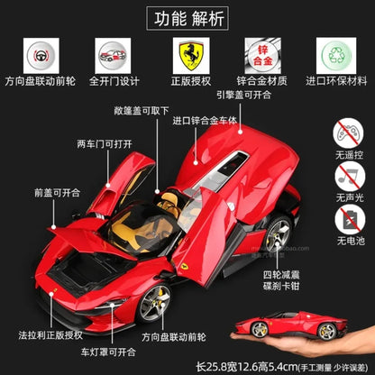 New Bburago 1:18 Ferrari Daytona SP3 Red Matte White Supercar Sports Alloy Car Model Static Die Cast Vehicles Collectible Toys