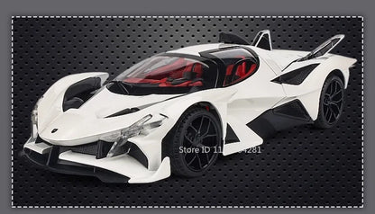 Lambor V12 Apollo EVO 1:18 Model Car Diecast Alloy Car Doors Opened Sound Light Pull Back Miniature Sportscar Collect Decoration