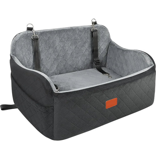 Dual Use Home & Car Large Capacity Dog Sofa Bed, Safety Belt Pet Carrier For Two Small Dogs Or One Large Dog Travel Use