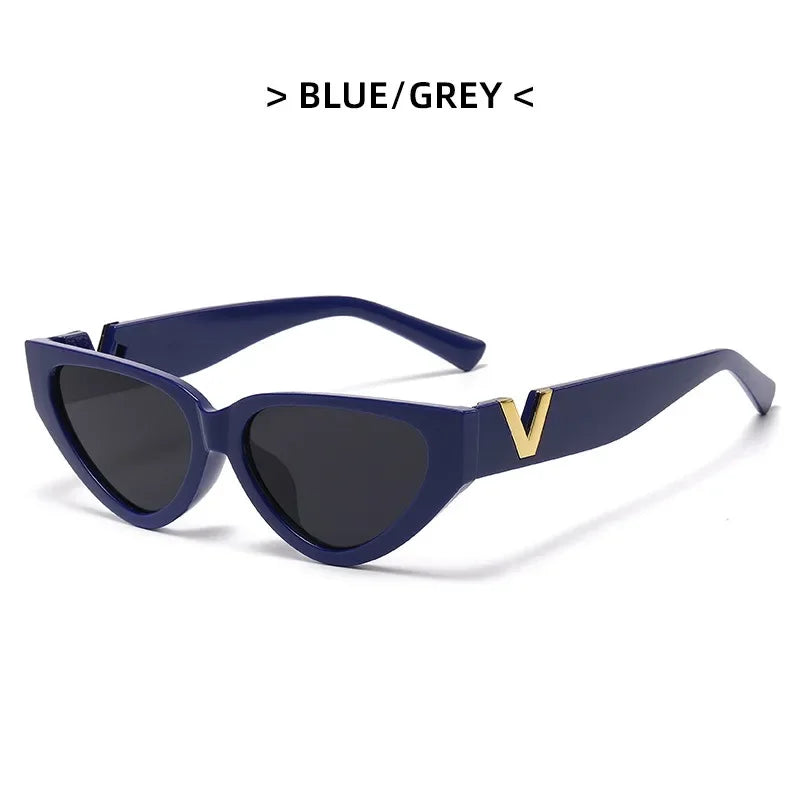 INS Cat Eye Sunglasses Women 2026 Fashion Triangle Vintage Sun Glasses Female Brand Designer Retro Glasses Shades Oculos De Sol
