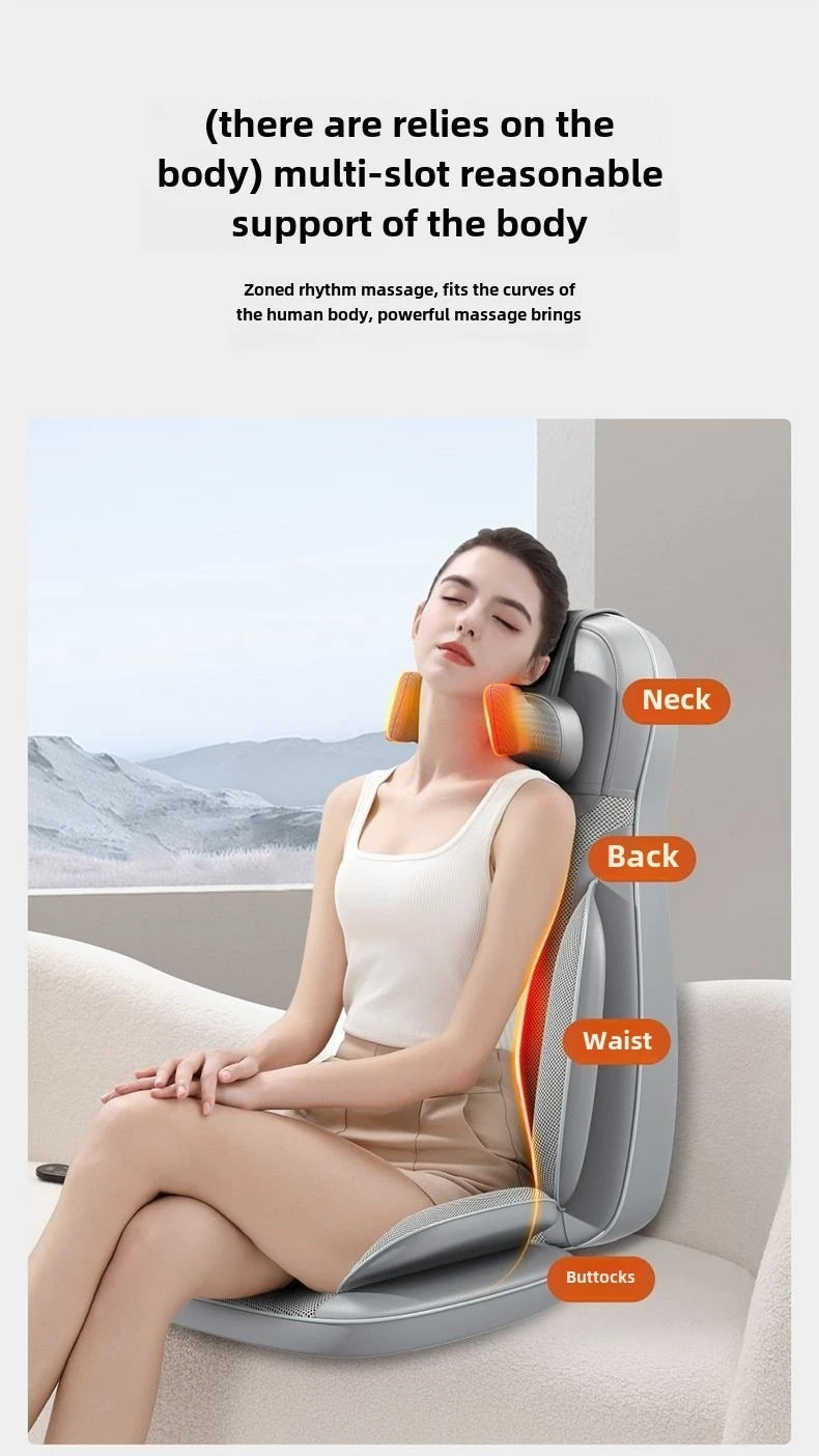 5 Vibrations Waist Hips Electric Back Massager Cervical Massage Chair Seat Cushion for Body Shiatsu Heated Kneading Relaxarion