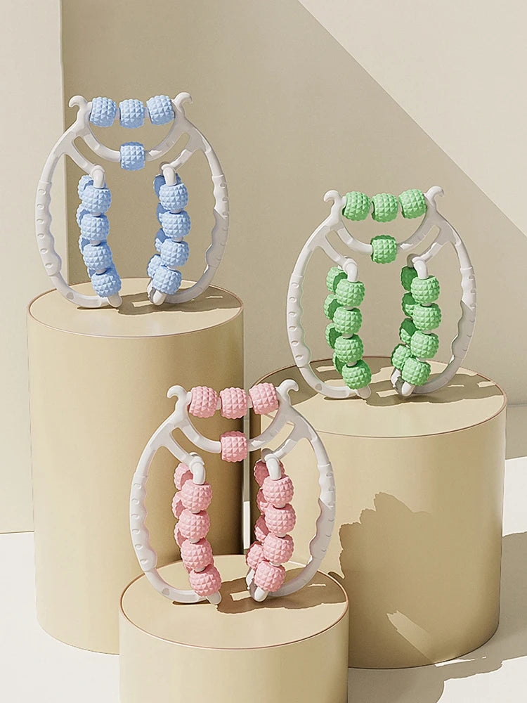 Dual Ring Leg Clamper 20 Rollers, Thigh/Kegel Exerciser, Slimming Massager for Home, Anti-Cellulite Pain Relief