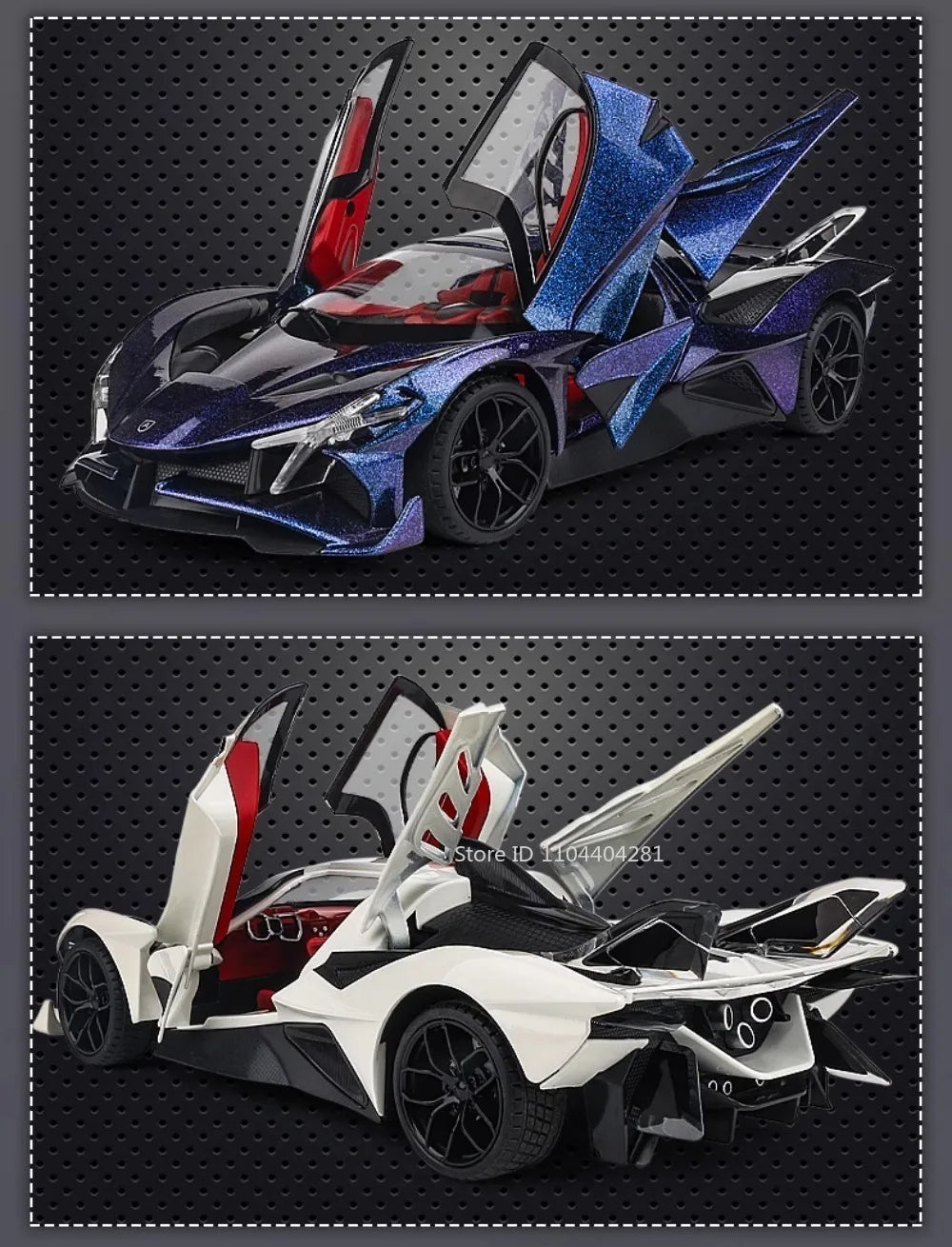 Lambor V12 Apollo EVO 1:18 Model Car Diecast Alloy Car Doors Opened Sound Light Pull Back Miniature Sportscar Collect Decoration