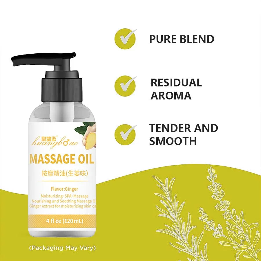 Ginger Massage Oil for Relaxing Muscles Massage Oil for Massage Body Oil for Skin Moisturizing for Men and Women 120ml