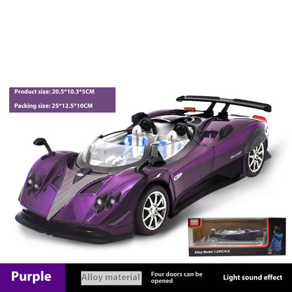 Simulated Super Sports 1:24 Car Zonda Alloy Car Model, Sound and Light Ornaments, Car Collection Toy Gift
