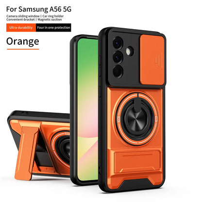 Magnetic Ring Holder Phone Case for Samsung Galaxy A56 A55 A37 A36 A35 A34 A26 A17 A16 A15 A14 4G 5G Slide Camera Protect Cover