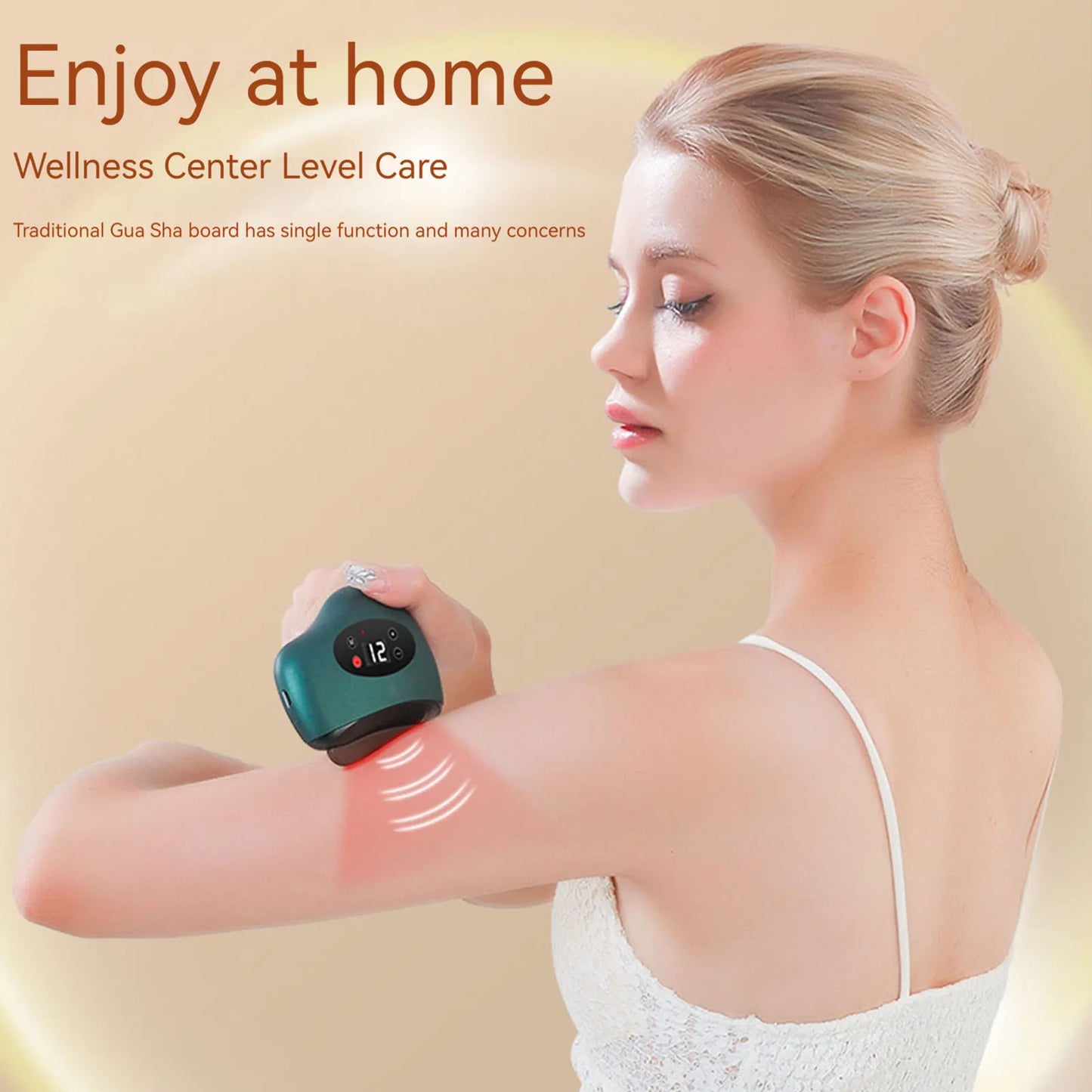 Electric Scraping Instrument Lightweight Heated Muscle Scraping Tool USB Charging Hot Compress Eye Massager Red Light Scraper