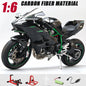Spray 1:6 Kawasaki Racing Ninja 500 H2R Motorcycle Simulation Sound Light  Fast And Furious Collection Model car Gift