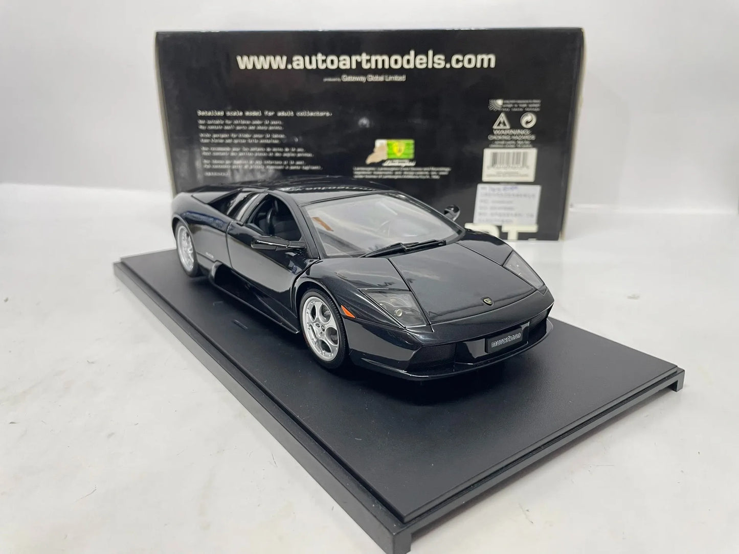 Autoart 1:18 Murcielago Black Simulation Limited Edition All Open Alloy Metal Static Car Model Toy Gift