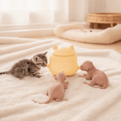 Silicone Pet Nursing Bottle Anti-Slip Bionic Nipple Pet Milk Feeder Multi-Nozzle Bite Resistant Dog Drinking Bottle