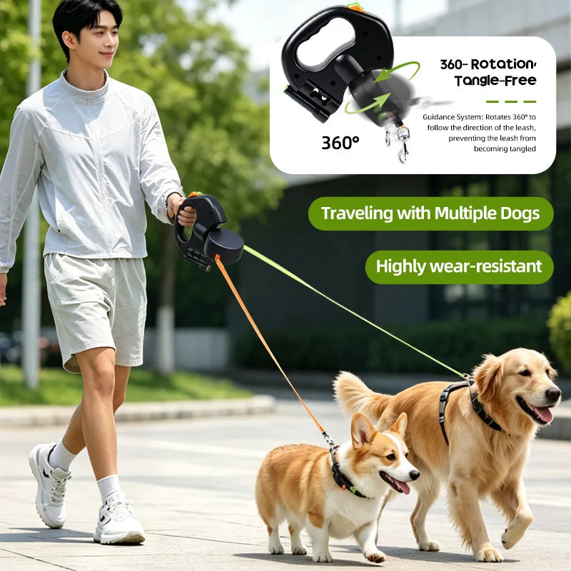Retractable Pet Dog Leash  2-in-1 Automatic Tractor Outdoor Walking Tool for Small Medium Breed Dogs dog walking leash